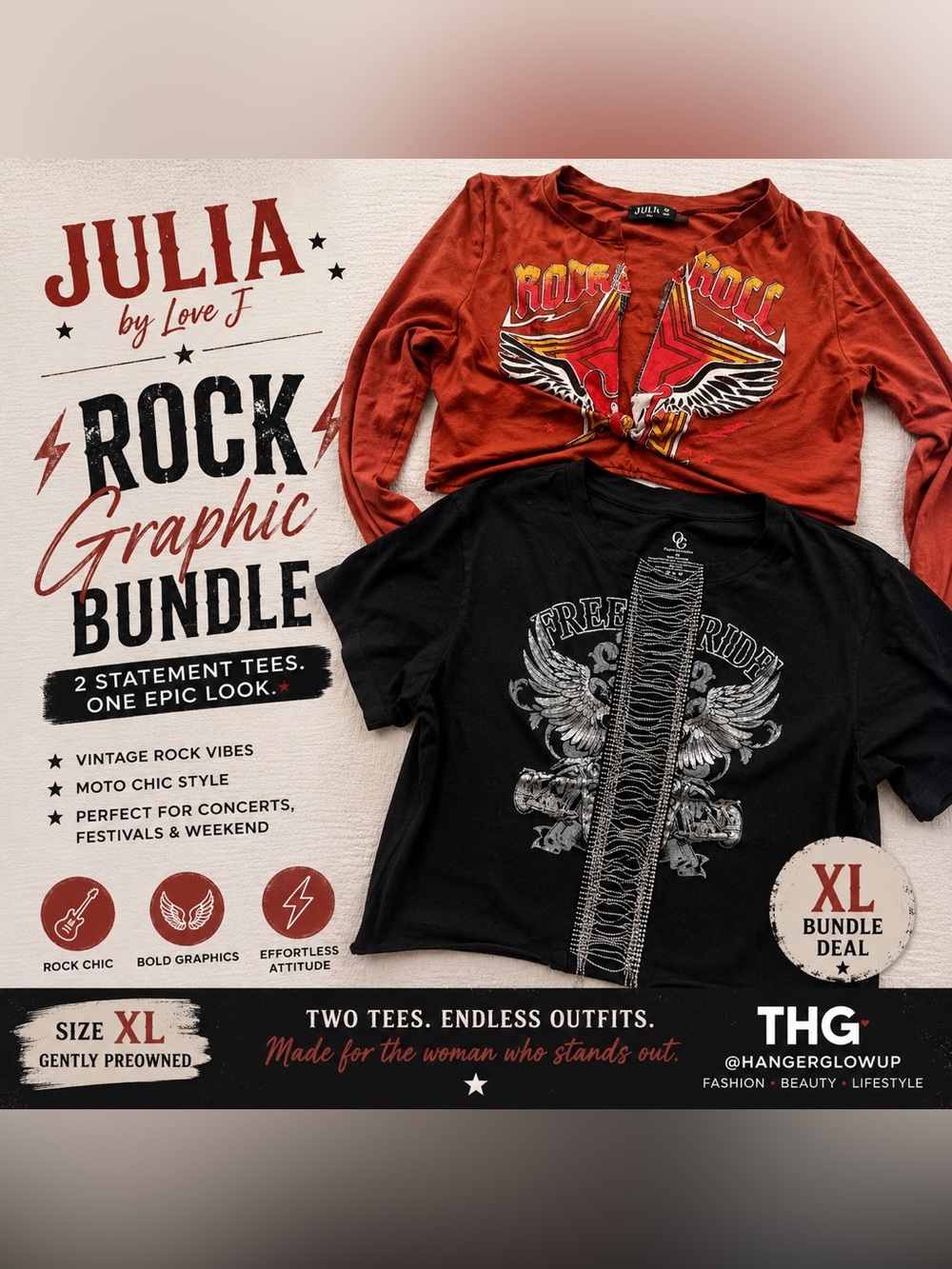 JULIA Rock Crop & Organic Generation Biker Graphic Bundle XL